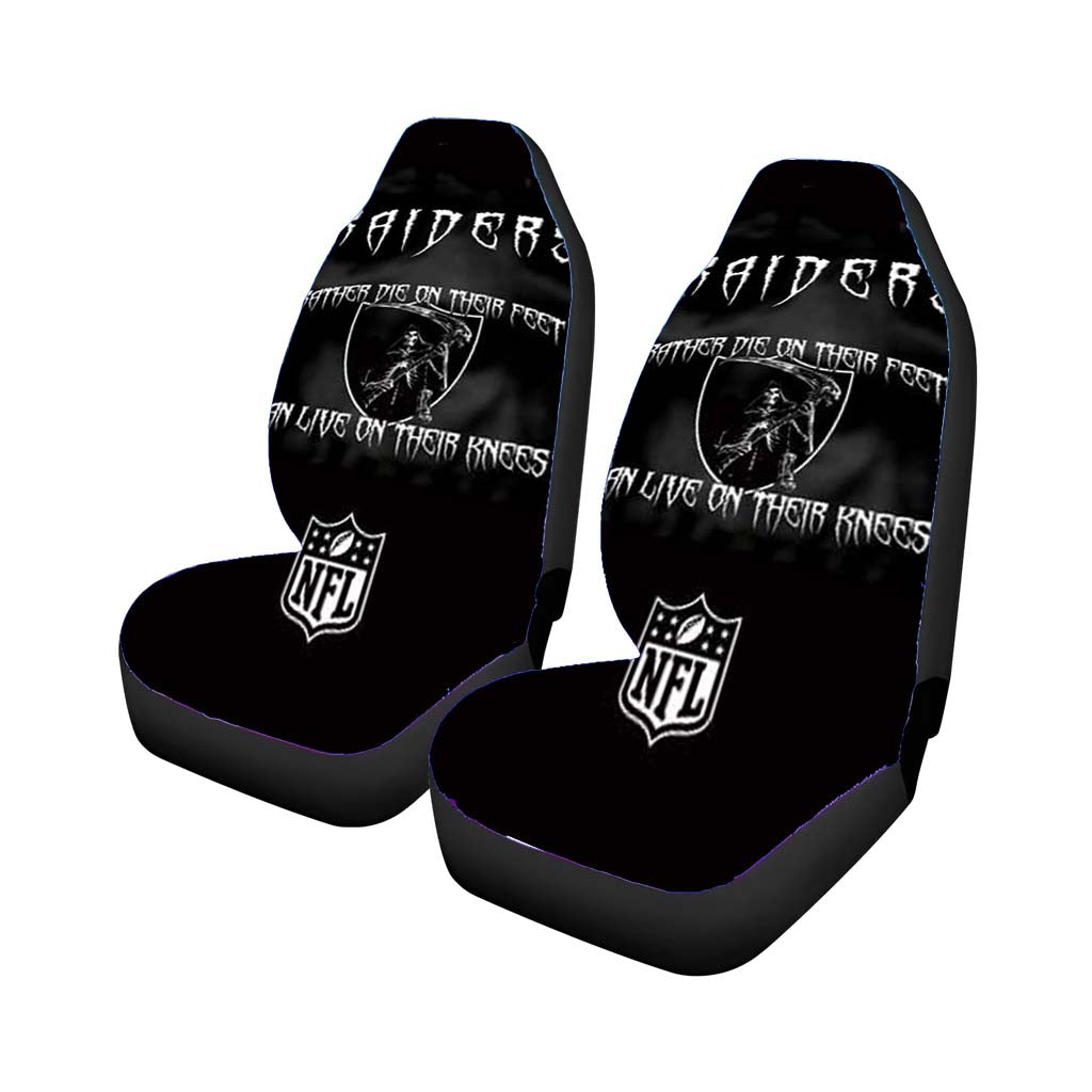 oakland raiders rather die Car Seat Covers