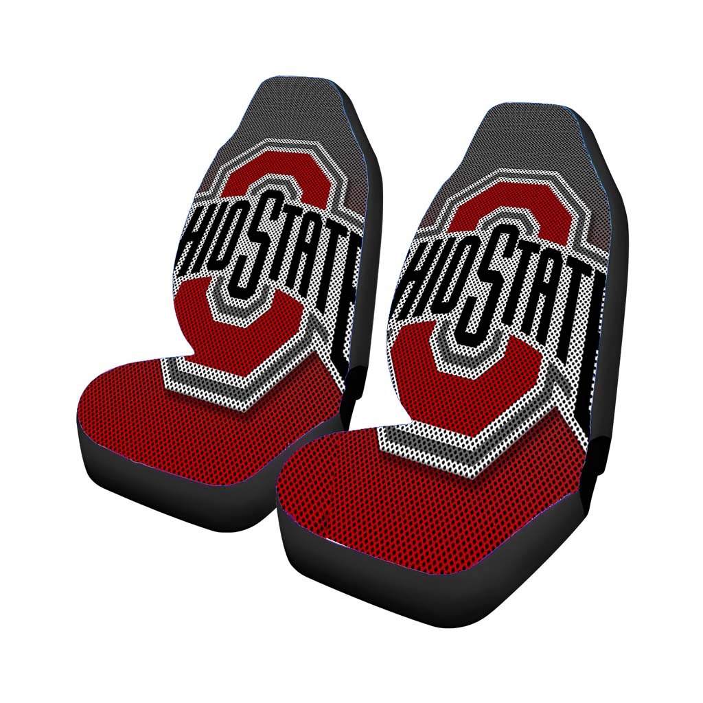 ohio state buckeyes carbon fiber logo Car Seat Covers