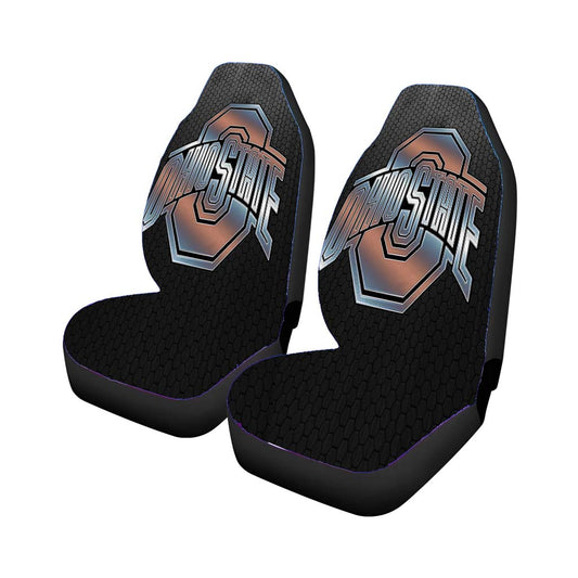 Ohio State Silver Metal Emblem Car Seat Covers