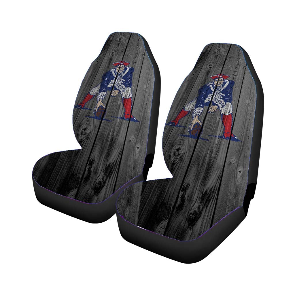 old england patriots nfl logo dark wood wallpaper Car Seat Covers