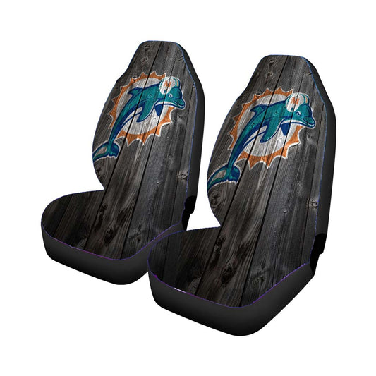 Old Miami Dolphins Nfl Logo Dark Wood Wallpaper Car Seat Covers