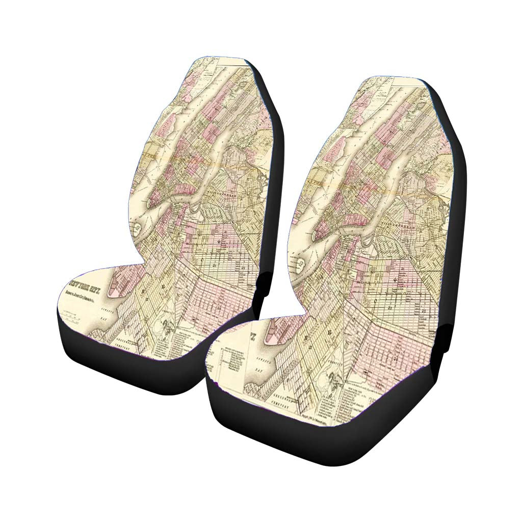 old new york city map Car Seat Covers