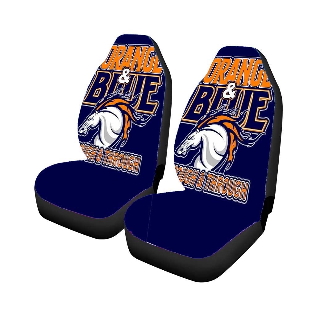 orange blue hockey Car Seat Covers