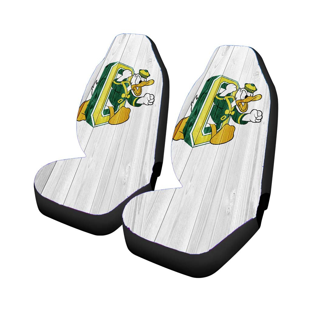 oregon ducks university nfl logo white 2 Car Seat Covers