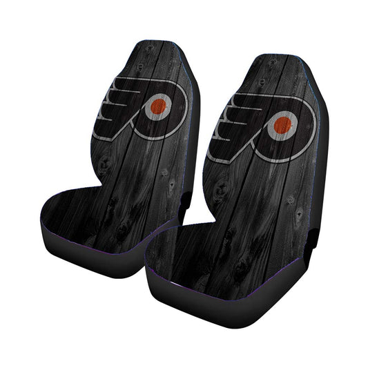 Philadelphia Flyers Nhl Logo Dark Wood Wallpaper Car Seat Covers