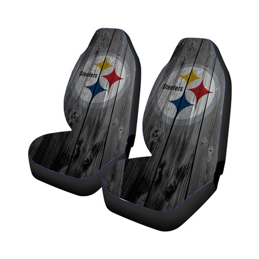 Pittsburgh Steelers Nfl Logo Dark Wood Car Seat Covers