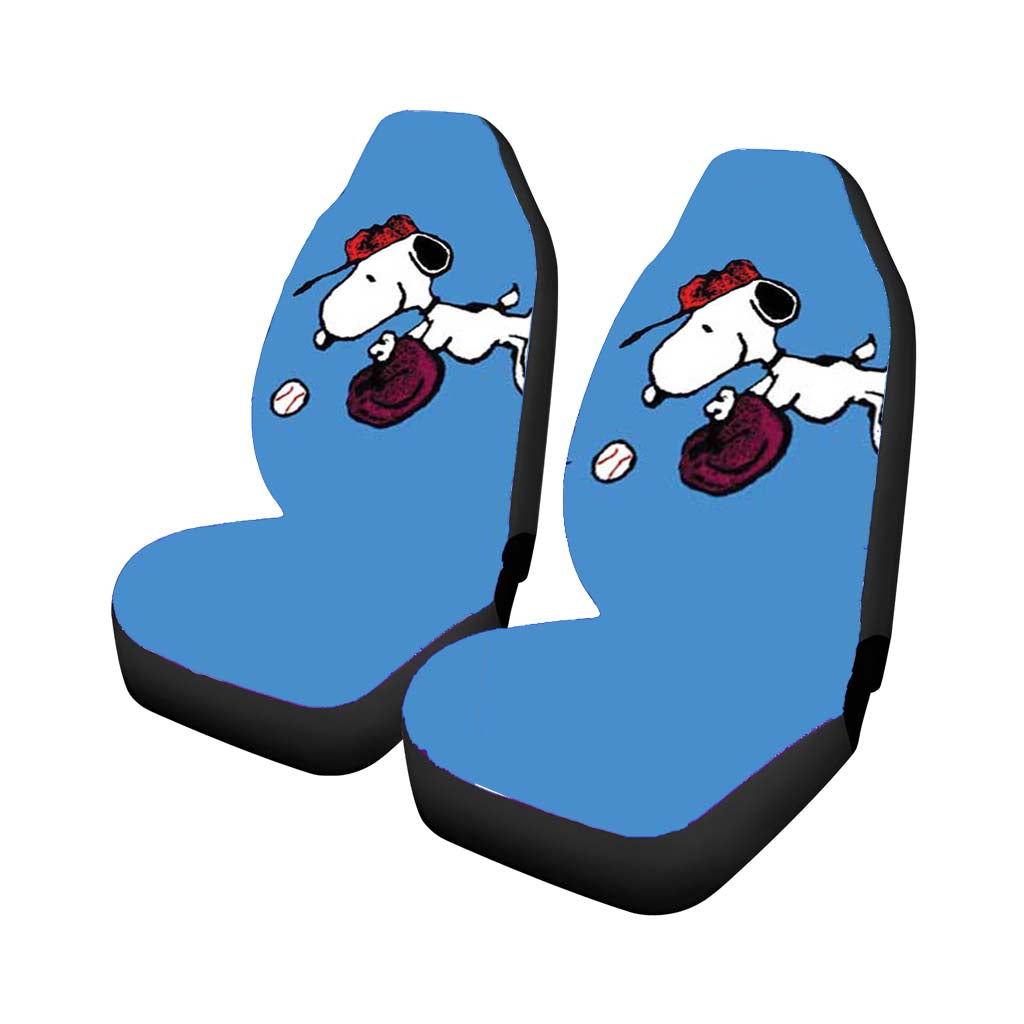 snoopy baseball catch Car Seat Covers
