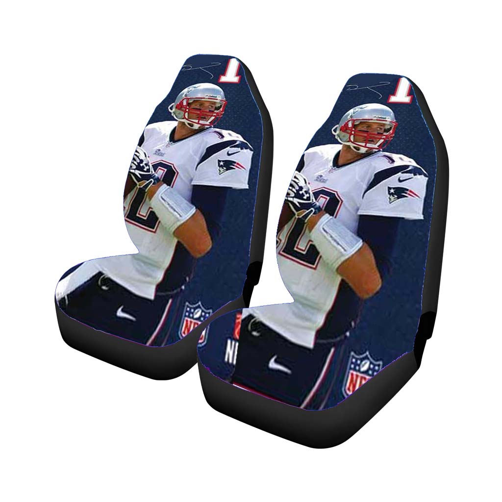 tom brady jersey bkg autograph Car Seat Covers