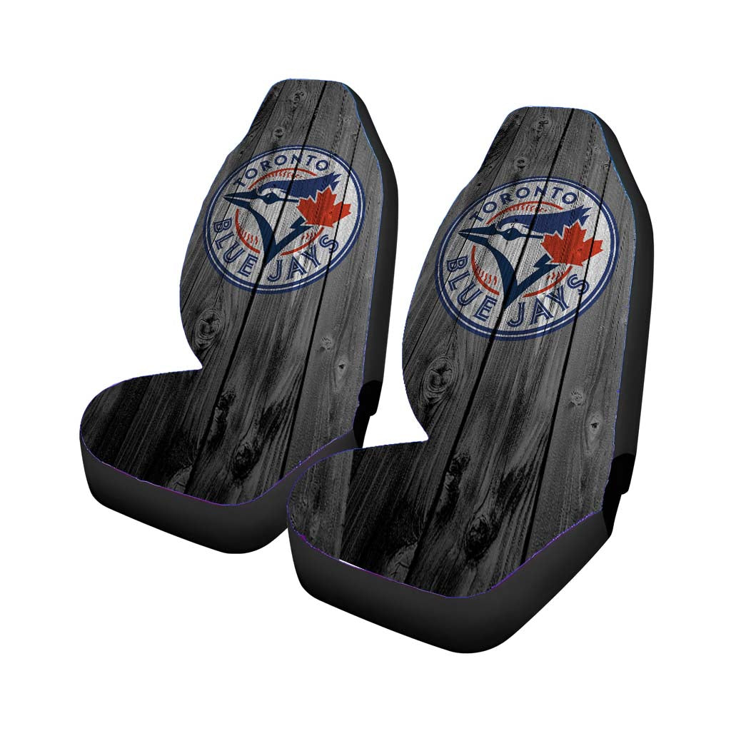 toronto blue jays mlb logo dark wood wallpaper Car Seat Covers