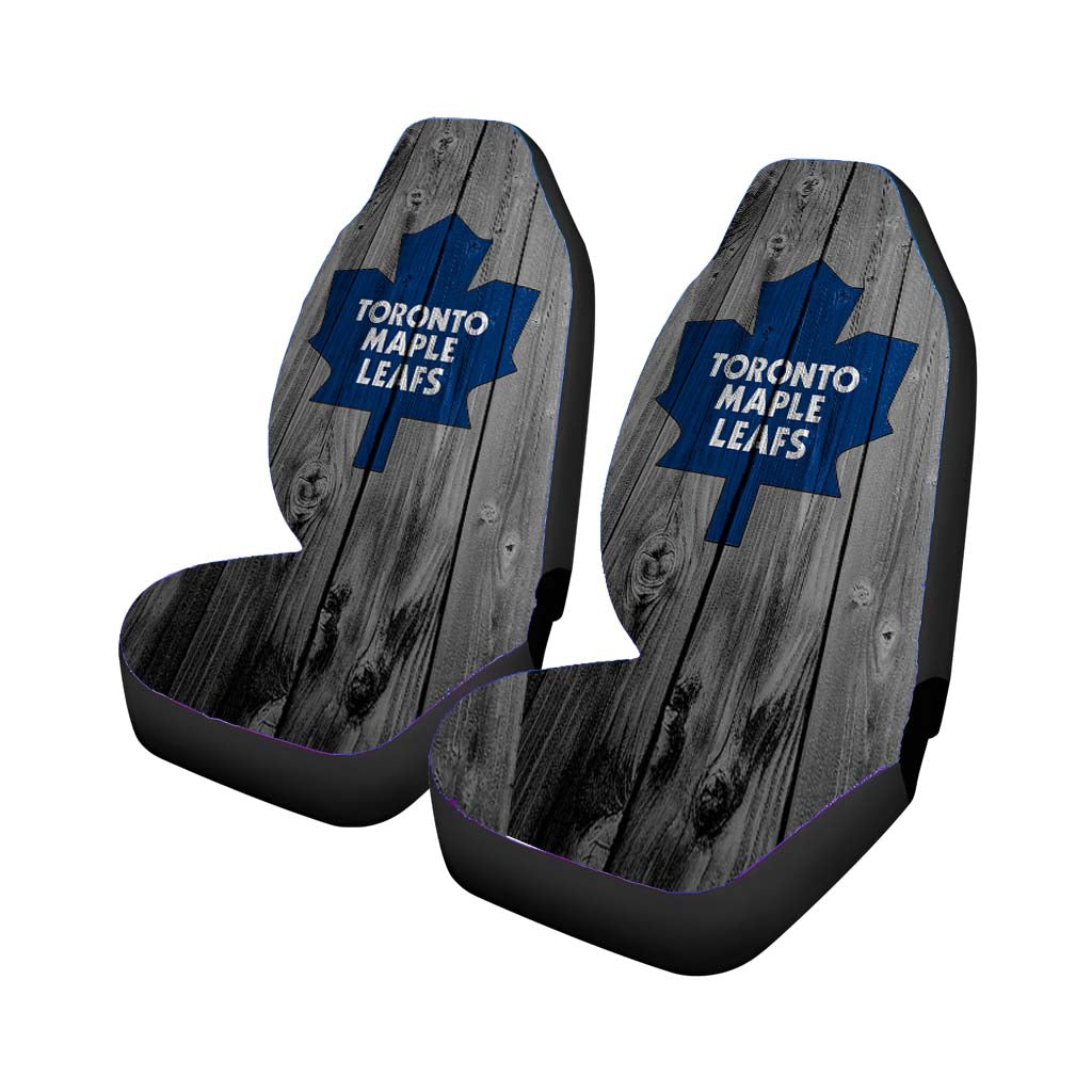 toronto maple leafs nhl logo dark wood wallpaper Car Seat Covers