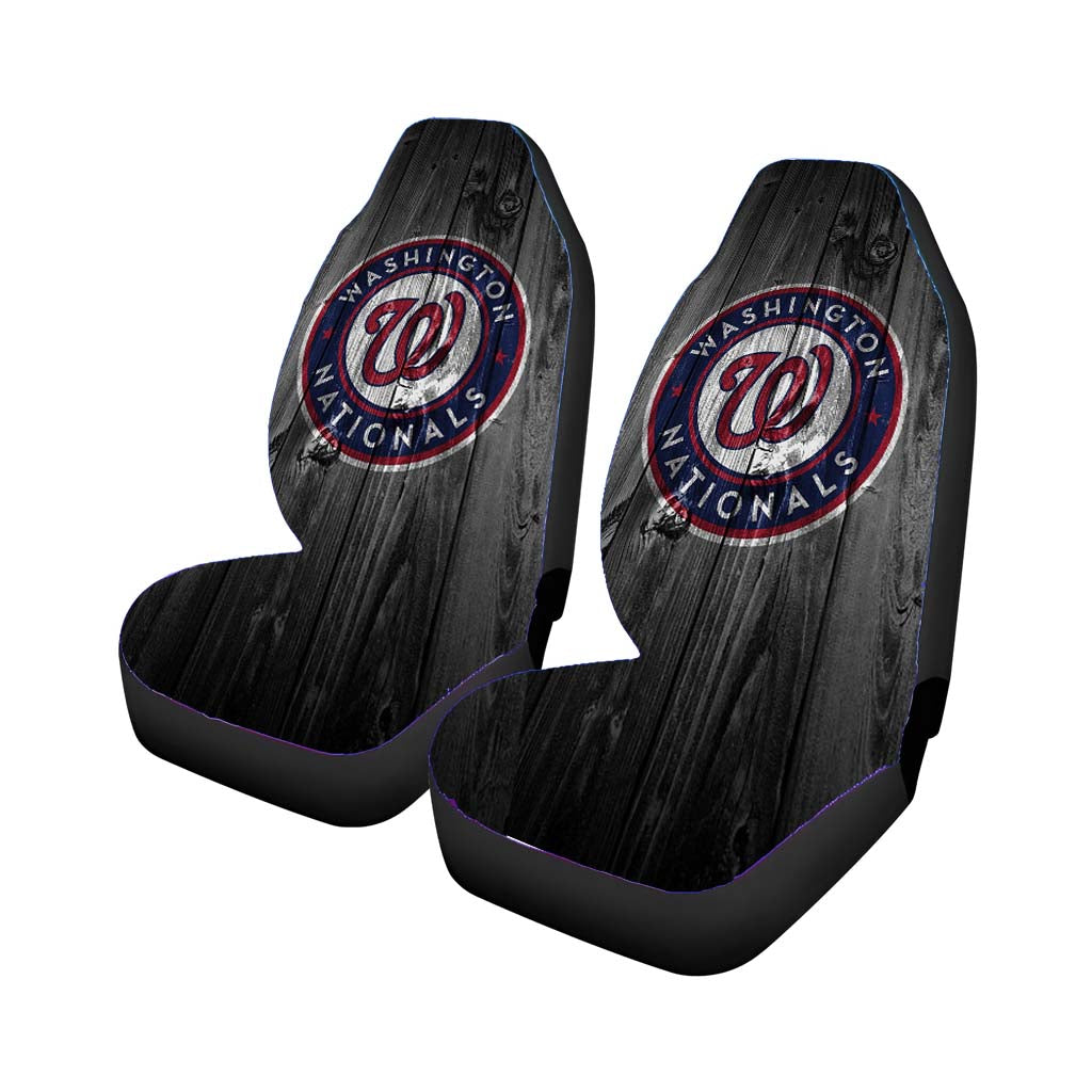 washington nationals mlb logo dark wood wallpaper Car Seat Covers