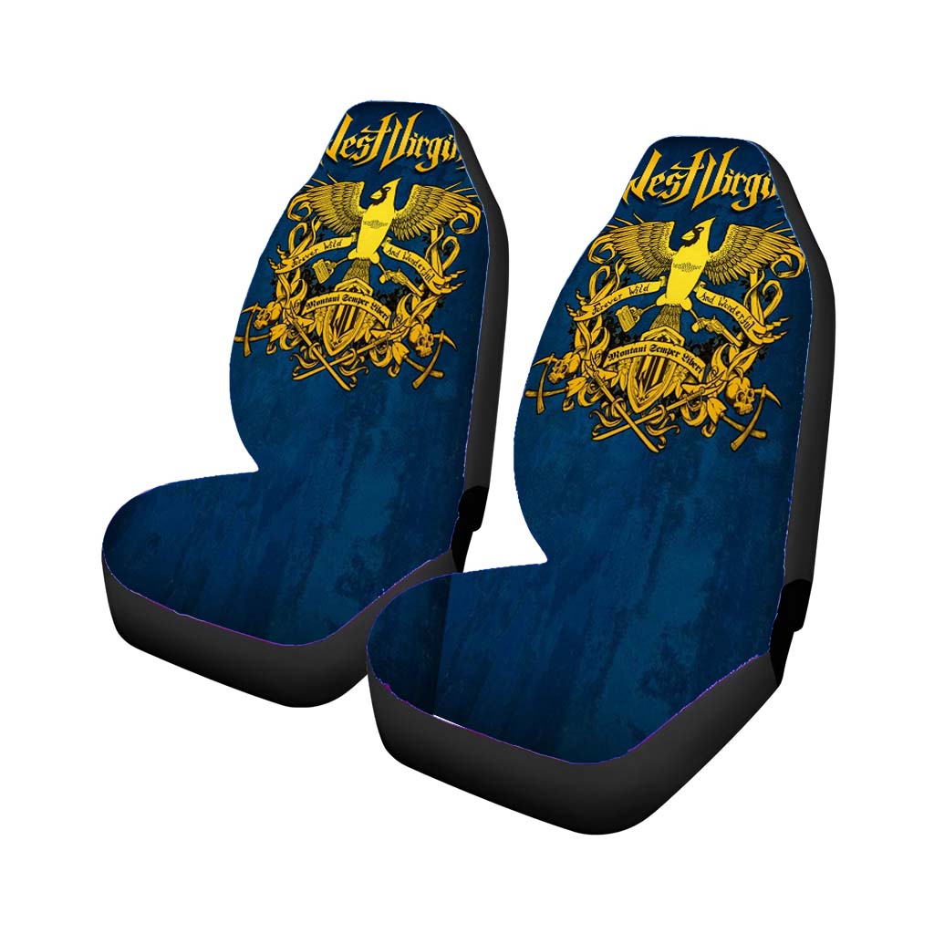 west virginia crest blue logo Car Seat Covers