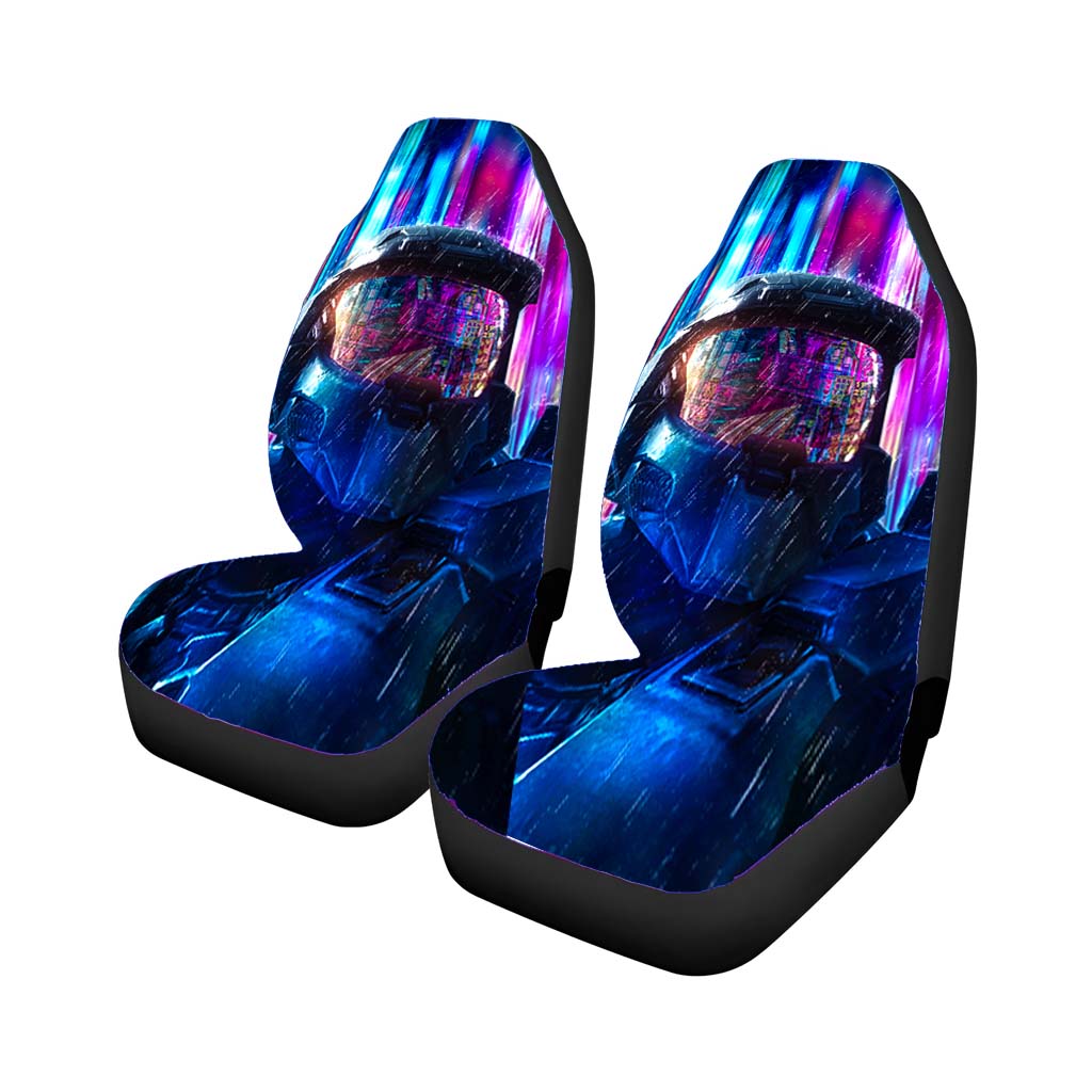 Halo Helmet Cyberpunk Car Seat Covers