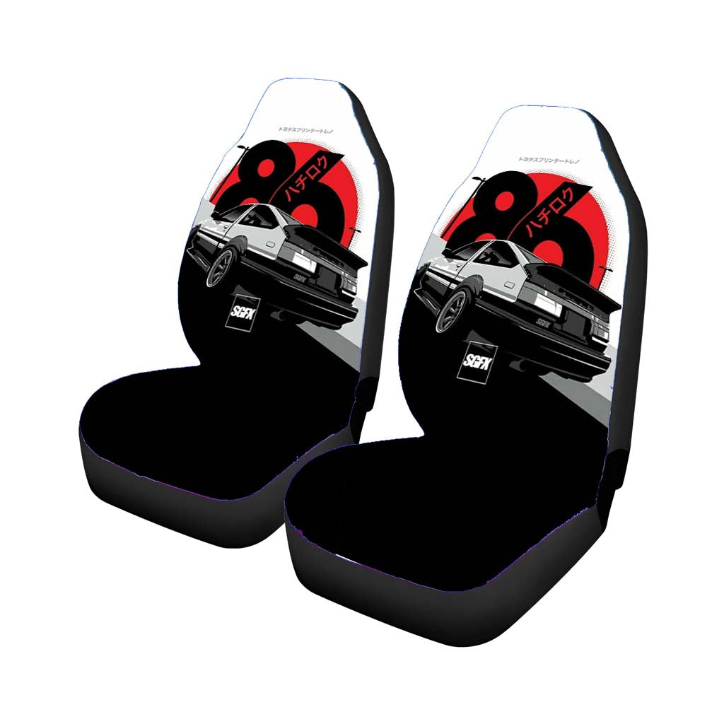 Initial D Ae86 Black Whi Car Seat Covers