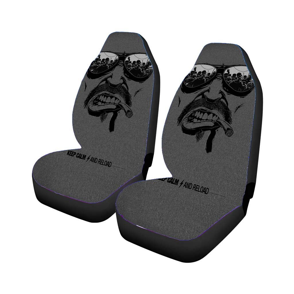 Keep Clam And Reload Poster Car Seat Covers