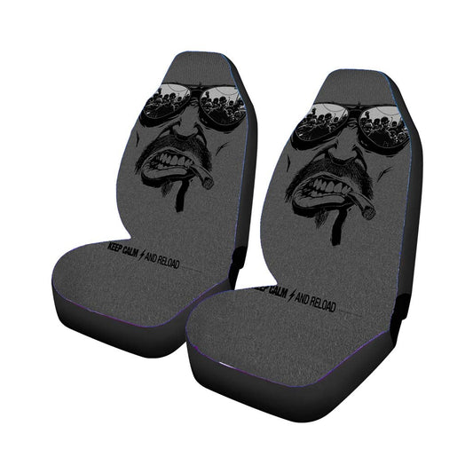 Keep Clam And Reload Poster Car Seat Covers