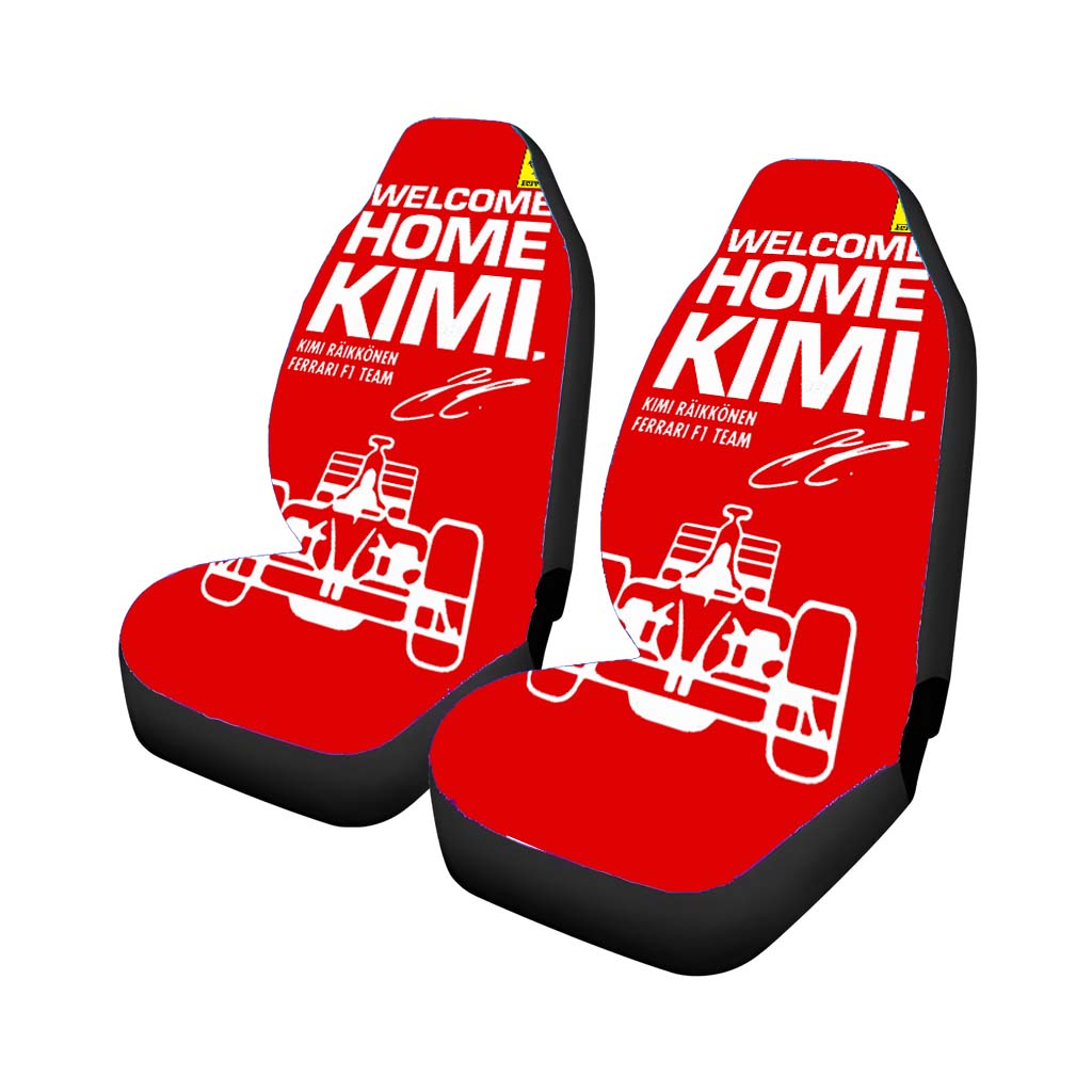 Kimi Raikkonen Welcome Home Ferrari F1 Team Car Seat Covers
