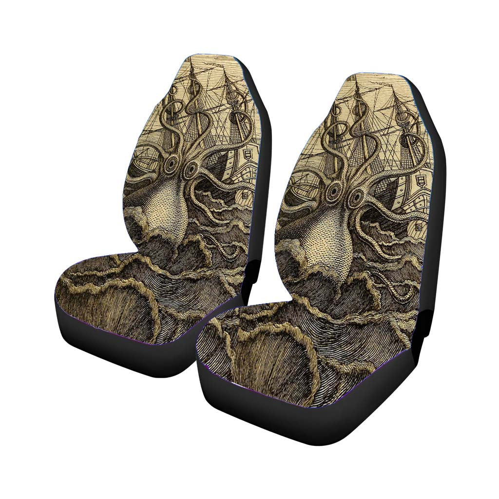 Kraken Attack The Ship Illustration Art Car Seat Covers