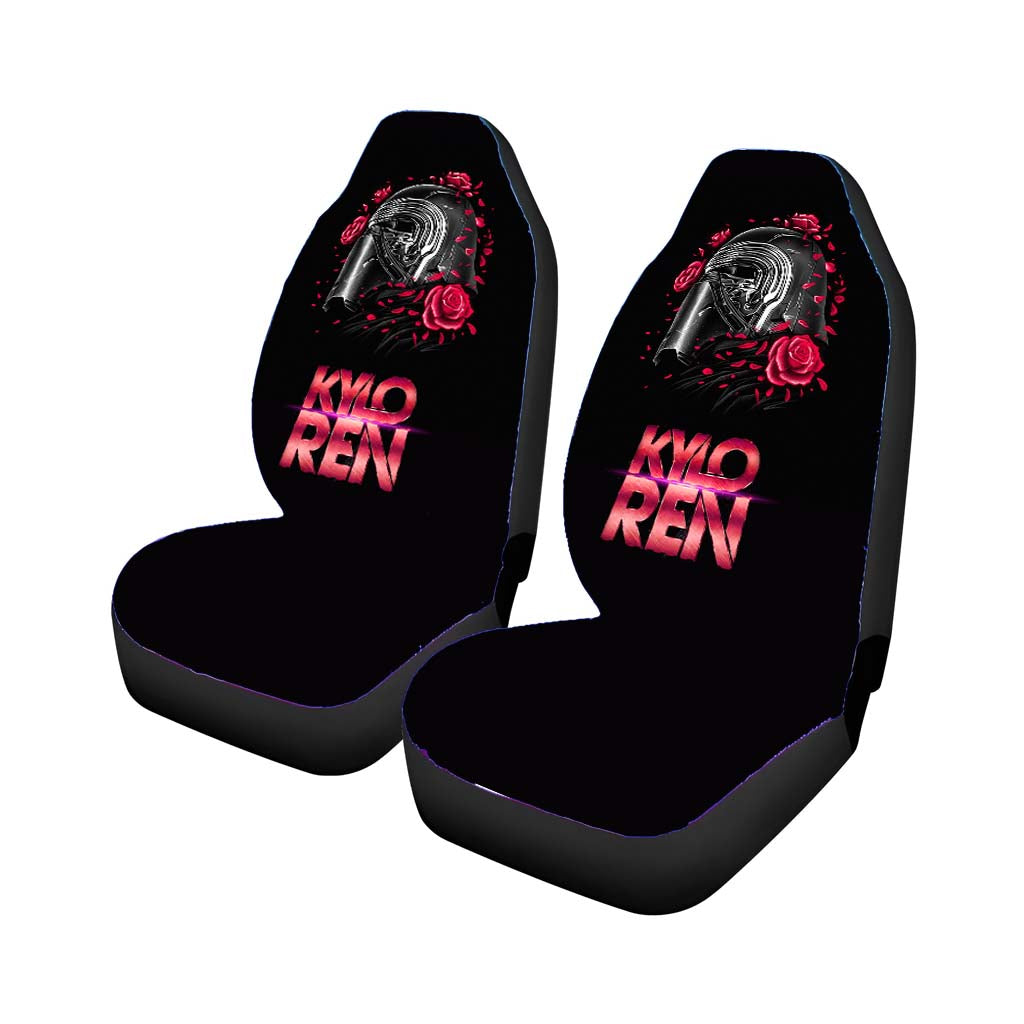Kylo Ren Helmet Rose On Black Car Seat Covers