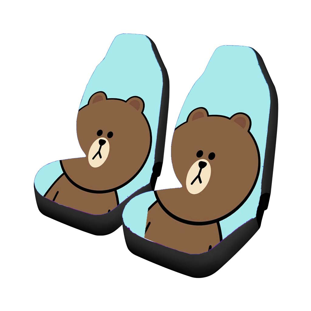 Line Brown Face Car Seat Covers