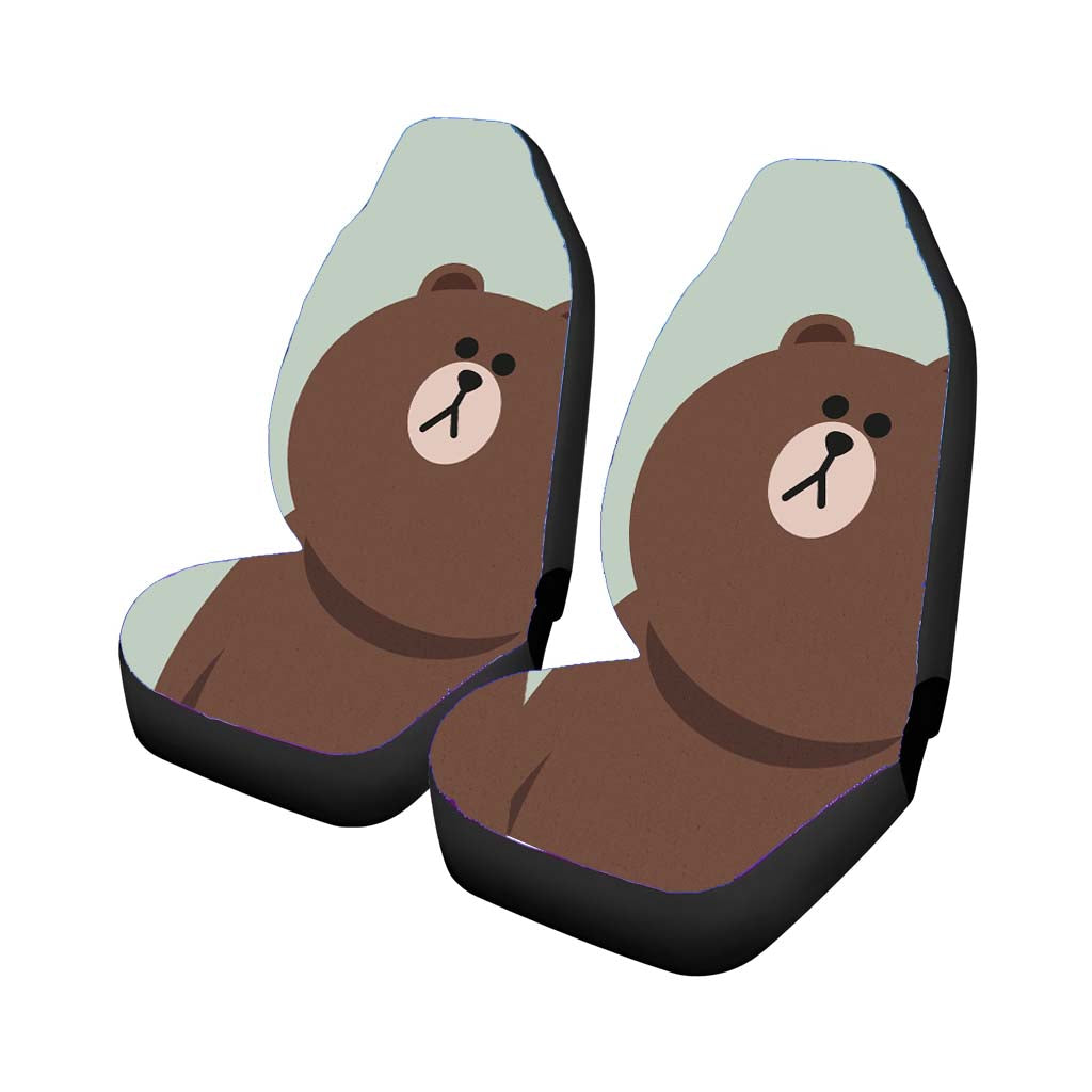 Line Brown Looking Up Car Seat Covers