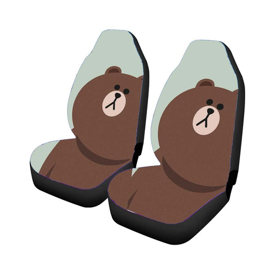 Line Brown Looking Up Car Seat Covers