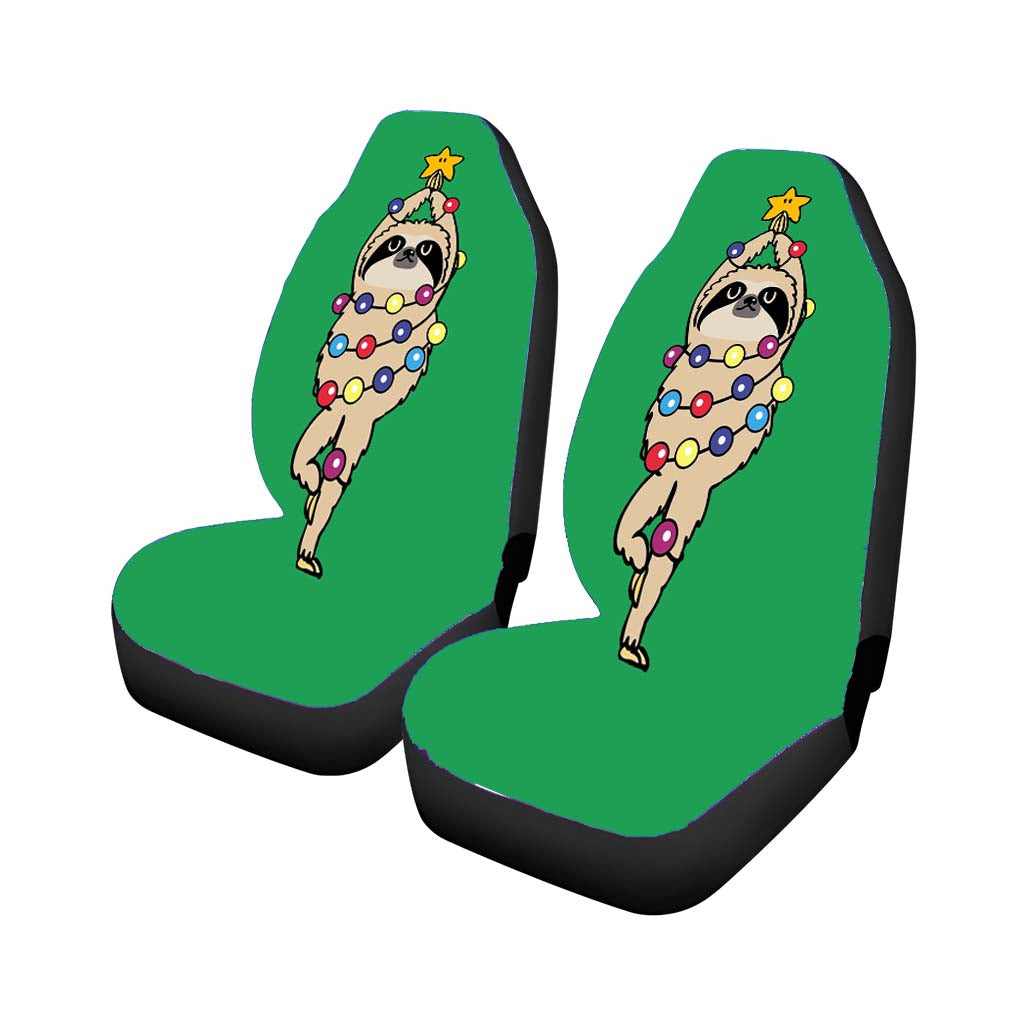 Merry Christmas Sloth Art Car Seat Covers