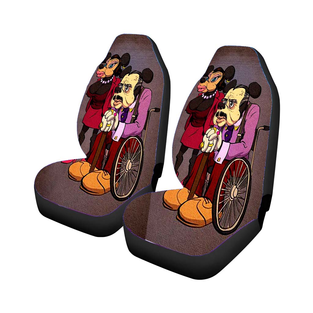 Mickey Mouse Old Age Canvas Painting Car Seat Covers