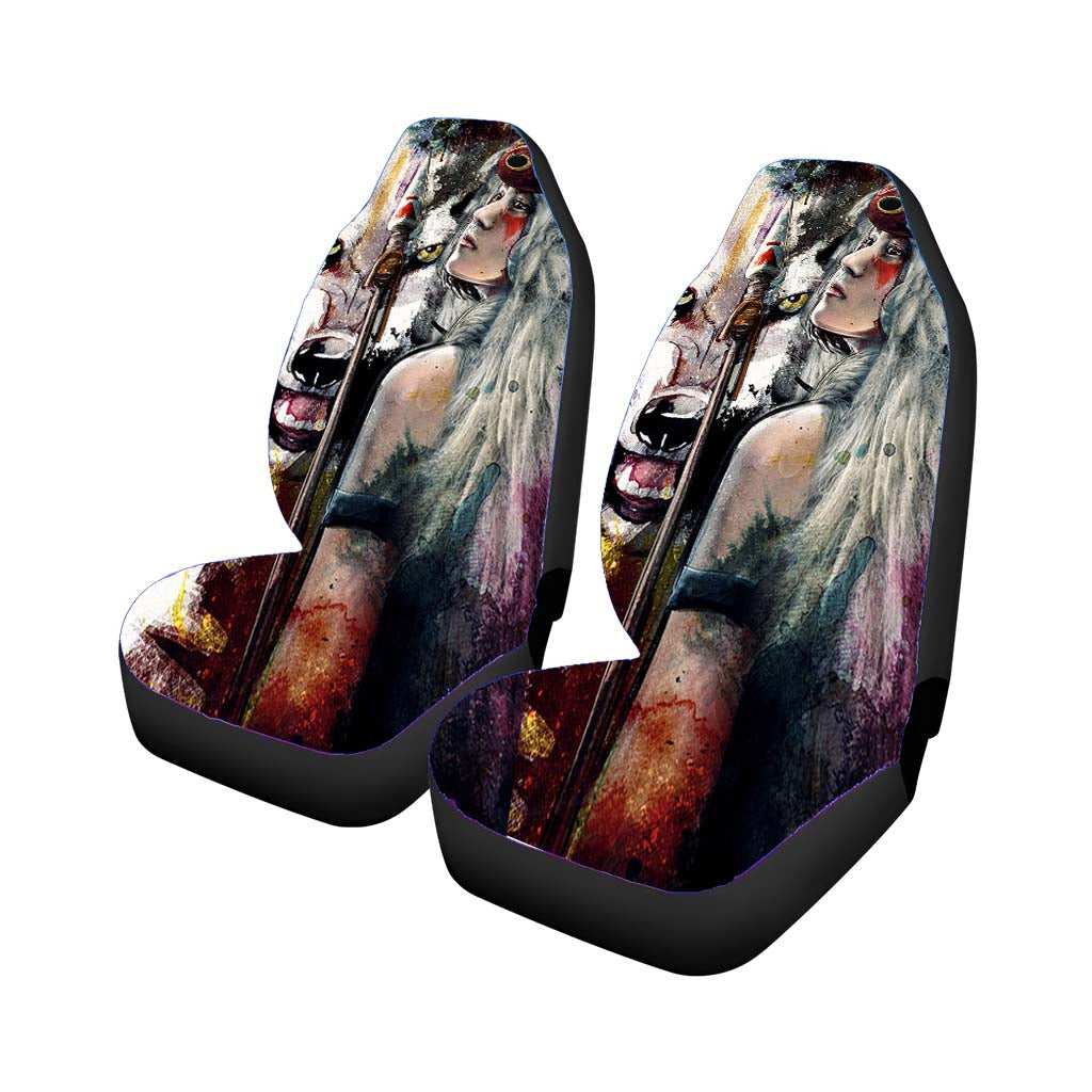 Mononoke Hime And The Spirit Of The Wolf Car Seat Covers
