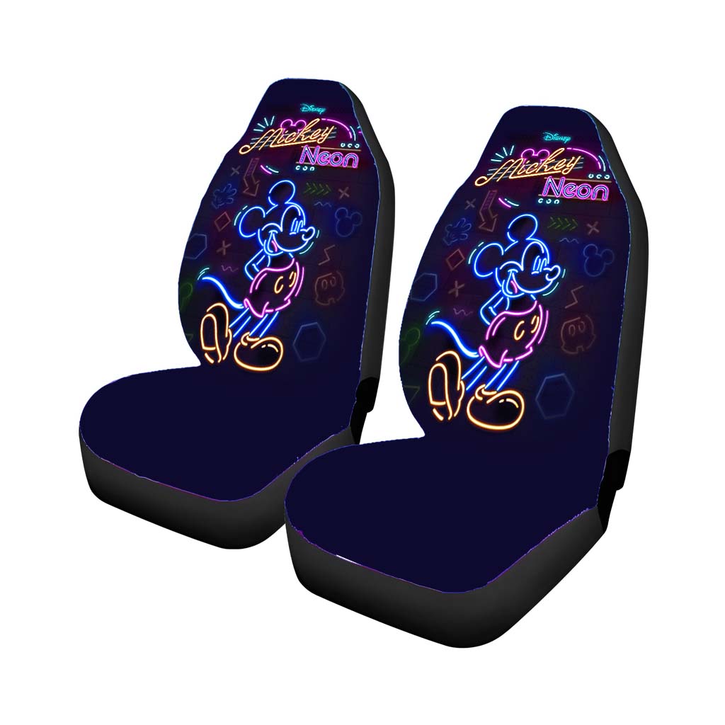 Mickey Mouse Neon Wallpaper Car Seat Covers