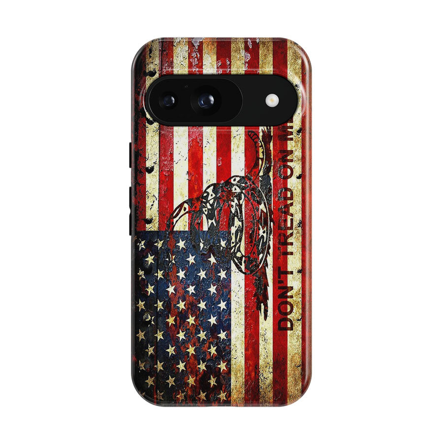 American Flag And Viper On Rusted Google Pixel 9 | 10 Pro Case