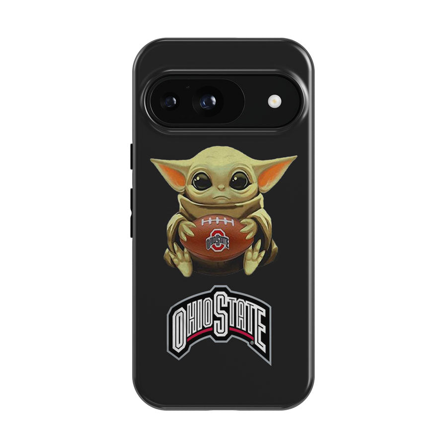 Baby Yoda Hug Ohio State Buckeyes Mandalorian Google Pixel 9 | 10 Pro Case