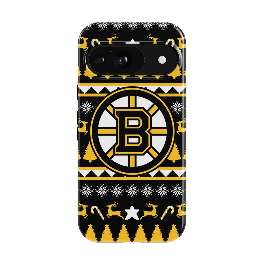 Boston Bruins Christmas Sweater Google Pixel 9 | 10 Pro Case