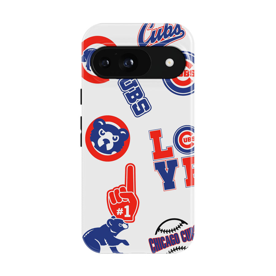 Chicago Cubs Logo Collage Google Pixel 9 | 10 Pro Case