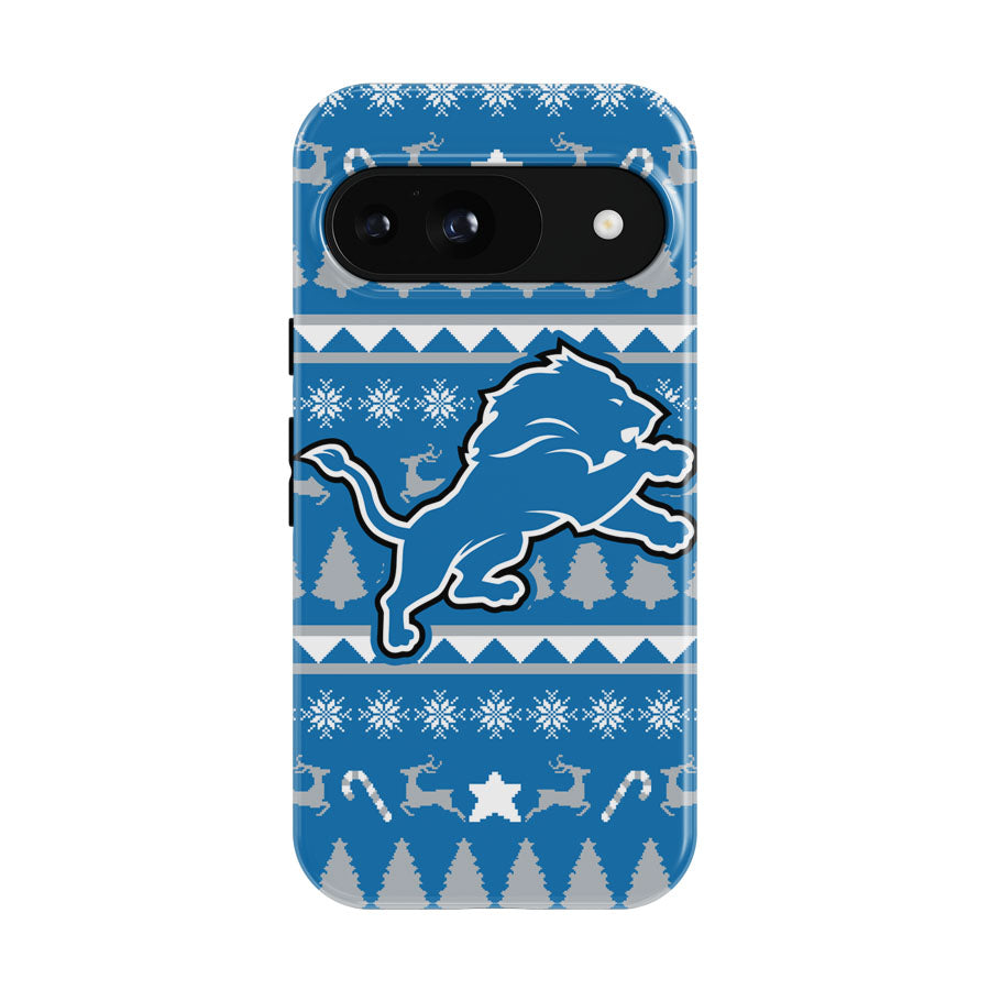 Detroit Lions Christmas Sweater Google Pixel 9 | 10 Pro Case