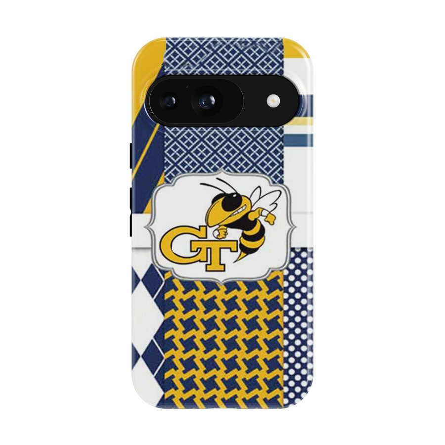 Georgia Tech Bkg Pattern Logo Google Pixel 9 | 10 Pro Case