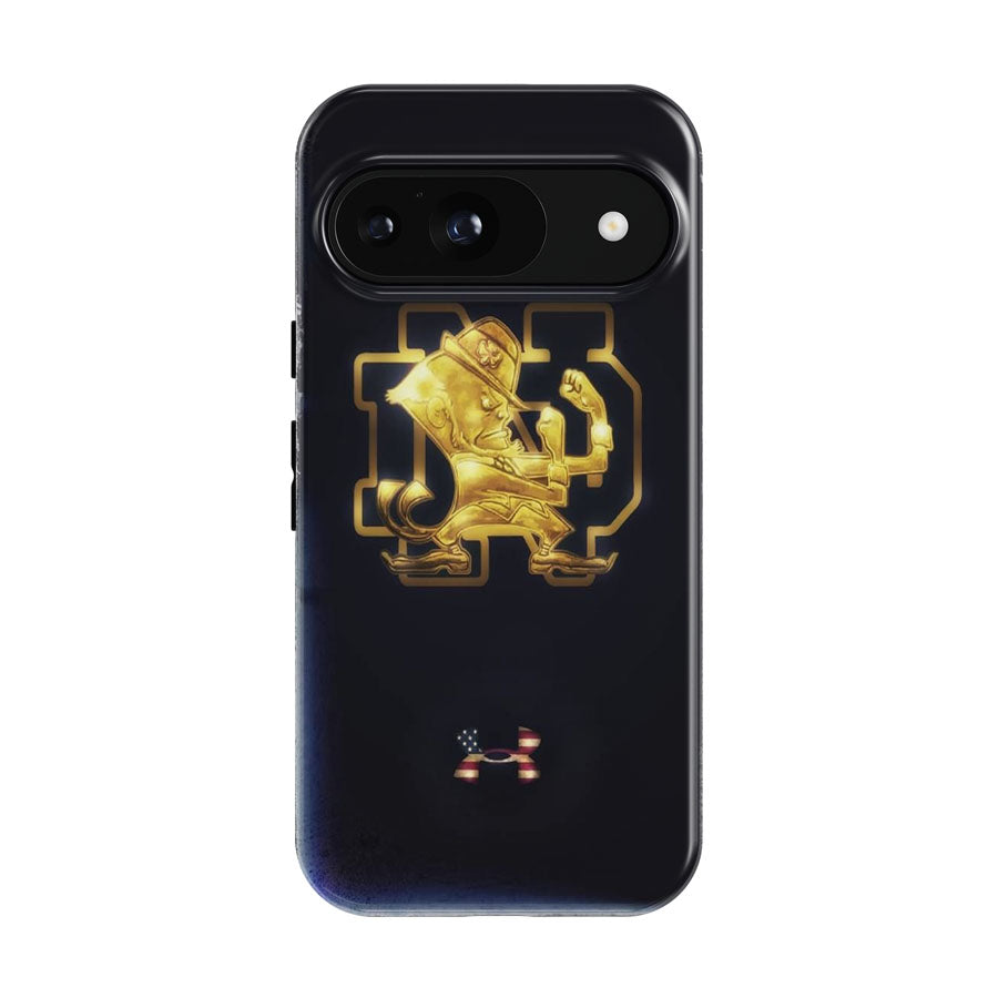 Gold In The Dark Vintage Notre Dame Logo Wallpaper Google Pixel 9 | 10 Pro Case