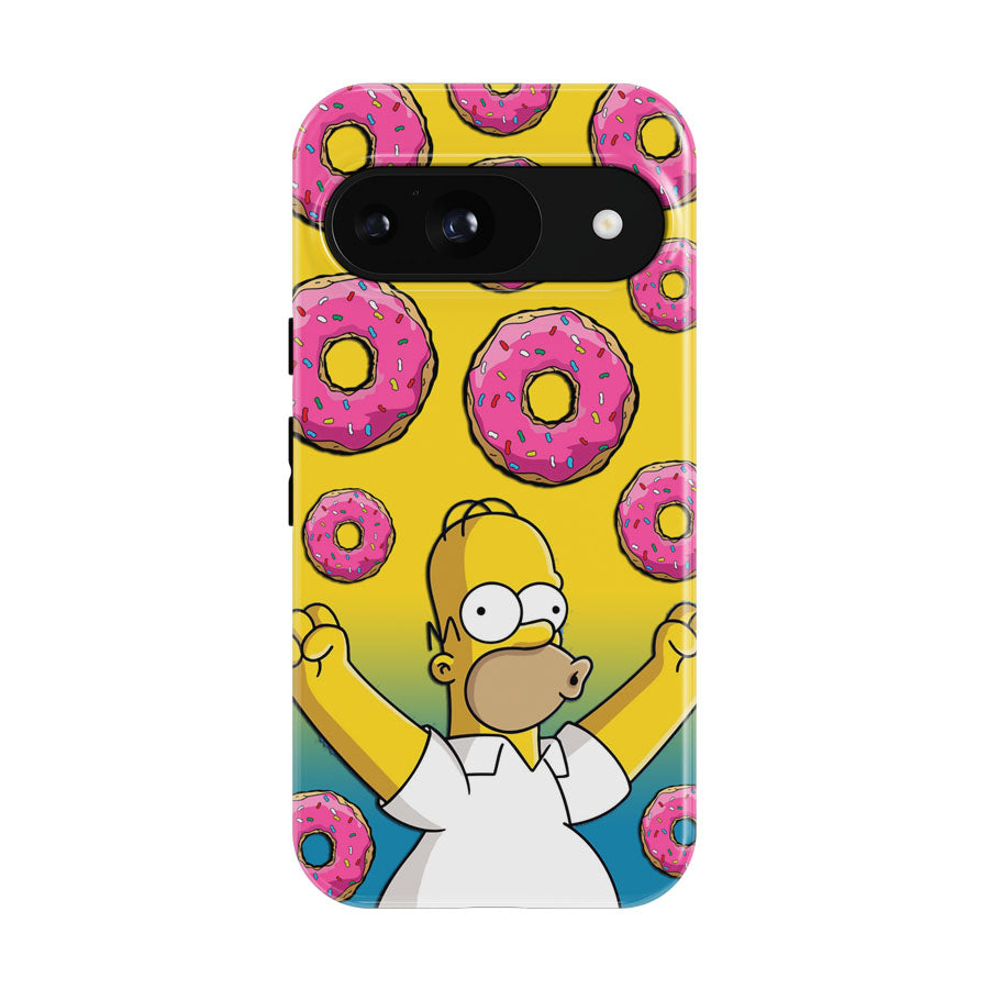 Homer Simpson Donuts Pink Google Pixel 9 | 10 Pro Case