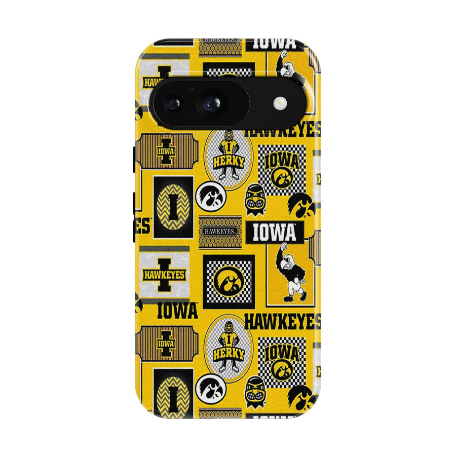 Iowa Hawkeye Pattern Mascot Google Pixel 9 | 10 Pro Case