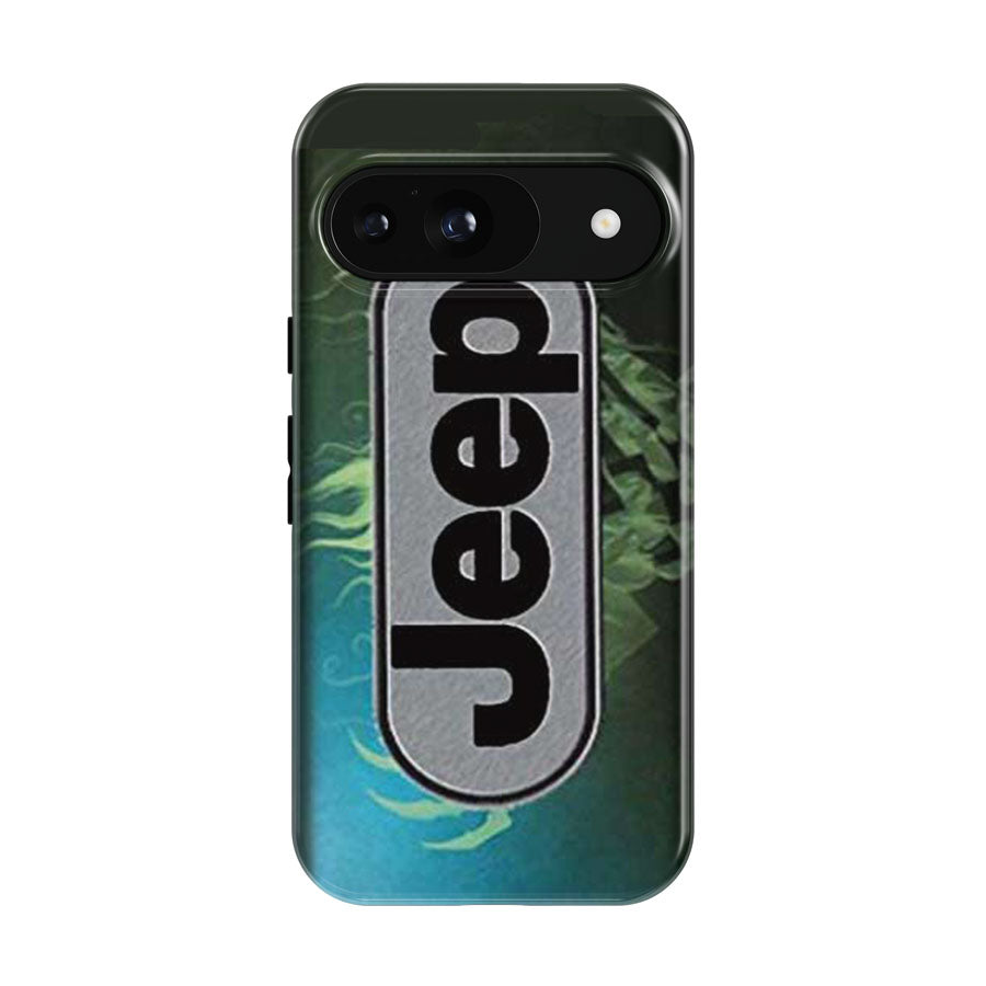 Jeep Green Flames Google Pixel 9 | 10 Pro Case
