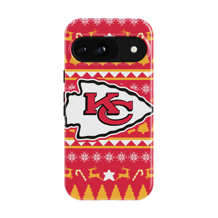 Kansas City Chiefs Christmas Sweater Google Pixel 9 | 10 Pro Case