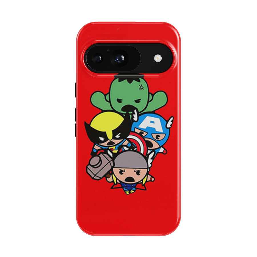 Kawaii Captain America Hulk Thor Wolverine Marvel Avengers Google Pixel 9 | 10 Pro Case