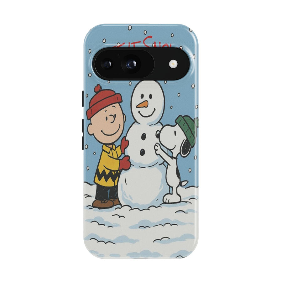 Let It Snow Charlie Brown Snowman Google Pixel 9 | 10 Pro Case