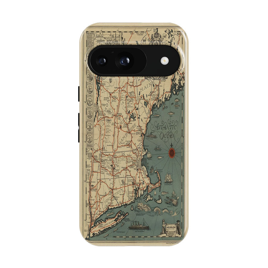 Map Of New England From 1928 Google Pixel 9 | 10 Pro Case
