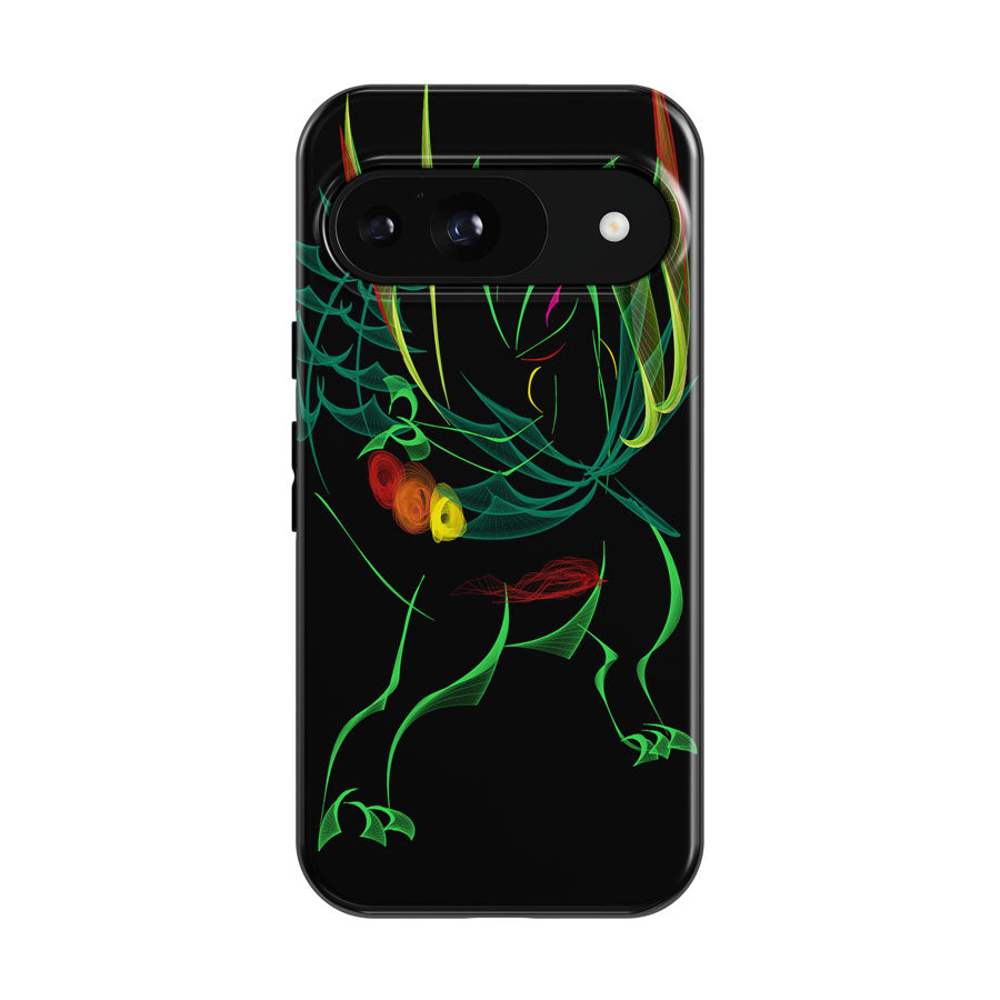 Mega Sceptile Pokemon Line Art On Black Google Pixel 9 | 10 Pro Case