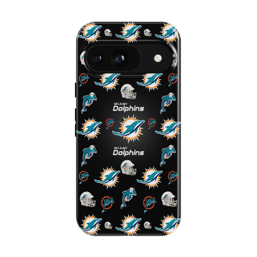 Miami Dolphins Logo Pattern Google Pixel 9 | 10 Pro Case