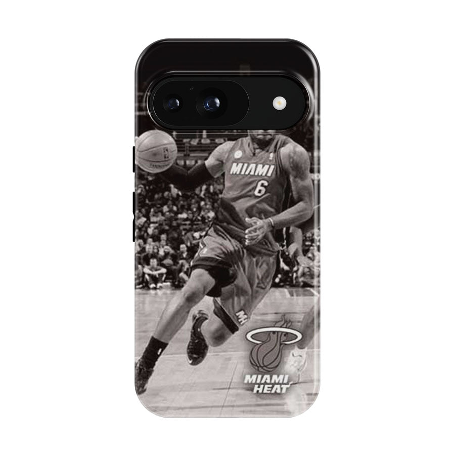 Miami Heat Lebron Running Grey Google Pixel 9 | 10 Pro Case