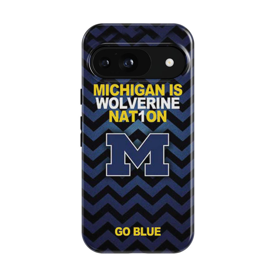 Michigan Wolverines Logo Stripes Go Blue Google Pixel 9 | 10 Pro Case