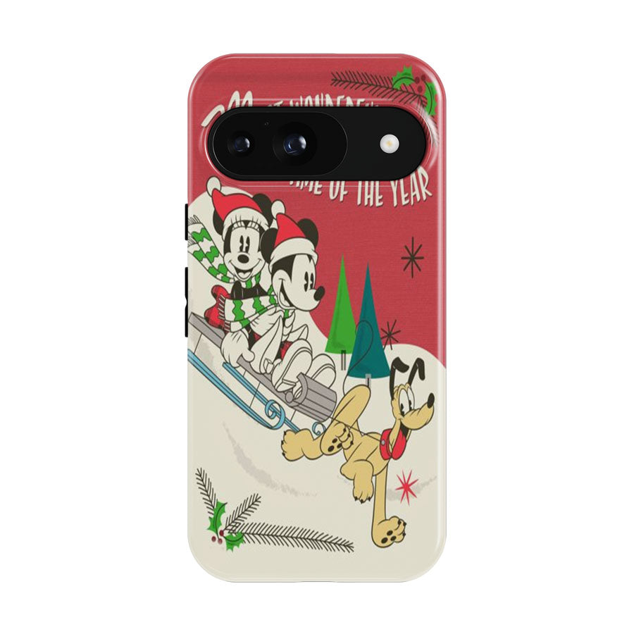 Mickey And Minnie Sledding Google Pixel 9 | 10 Pro Case