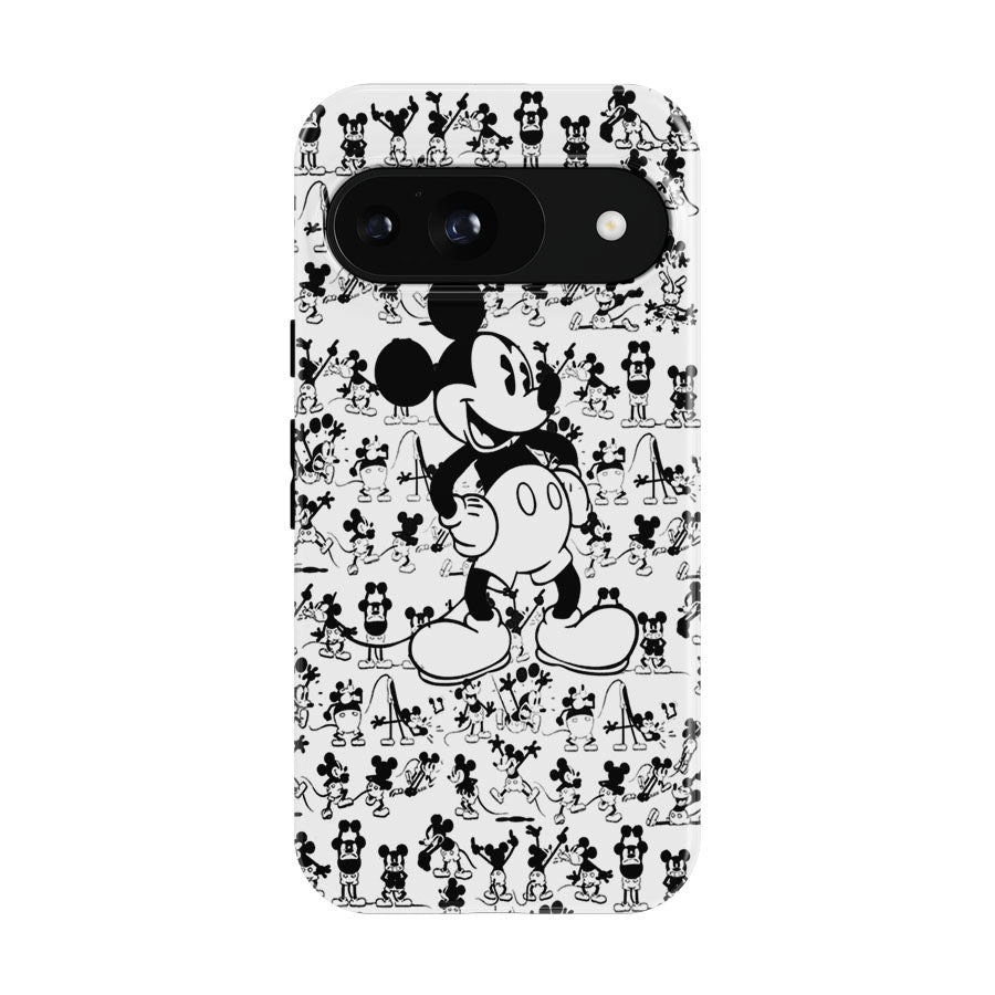 Mickey Mouse Black White Cartoon Collage Google Pixel 9 | 10 Pro Case